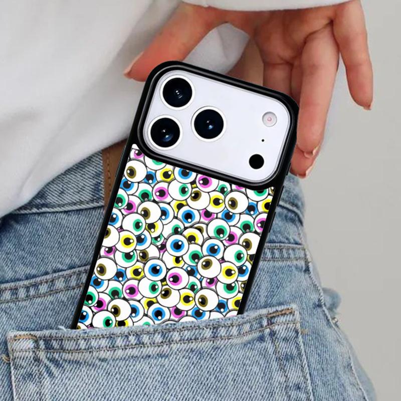 CRAZY EYEBALL PATTERN Phone Case for iPhone 16e 15 14 13 12 17 Pro Max Plus Air 17pro Cover Coque