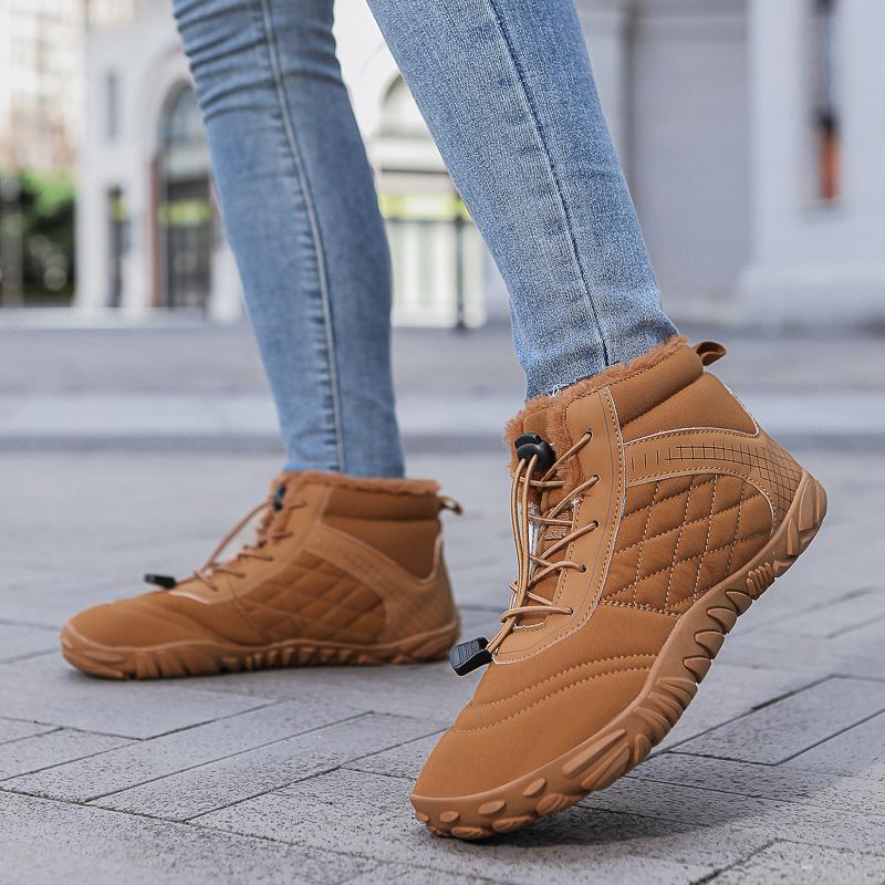 Warm Snow Boots Women Winter Hiking Boots High-top Outdoor Sports Shoes Men Non-slip Plush Sneakers