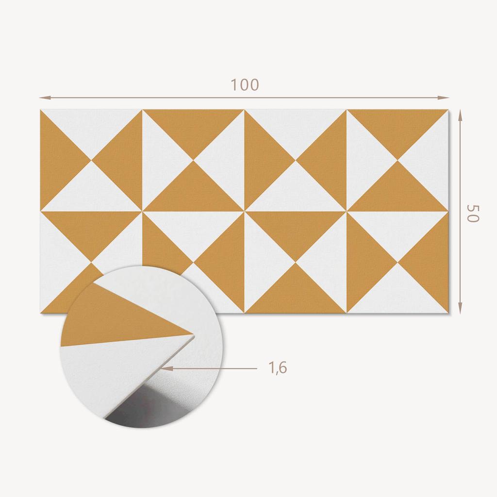 Gotowy Do Montażu Panel Winylowy Z Dekoracyjnym Nadrukiem 100X50 Cm Geometryczny Wzór Trójkątów