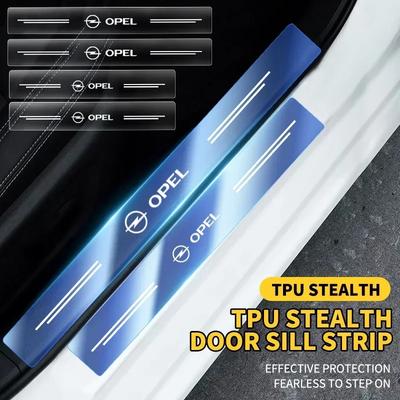 Ydbn8 4PC Car Threshold Protector Transparent Decorative Badge Sticker For Astra Insignia Corsa Zafira Meriva Mokka Vivaro Vectra