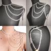 Luxurious Layered Pearls Body Chain Shoulder Chain Jewelry Enhances Elegances for Evening Gatherings and Celebration