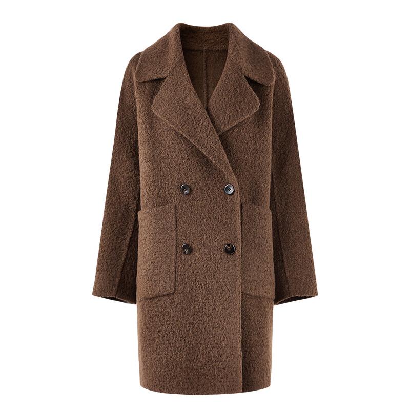 Autumn Lady Wool Alpaca Blend Lapel Coat