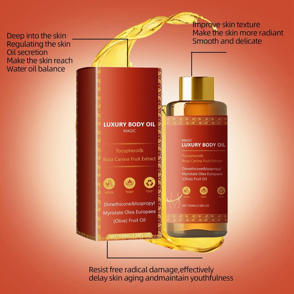 Body Massage Oil Moisturizing Oil Skin Rejuvenation Massage Full Body Unisex Delicate Lubrication,100ML
