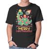 Unisex Crew Neck T-Shirt Merry Christmasaurus Graphic Short Sleeve Casual Tee