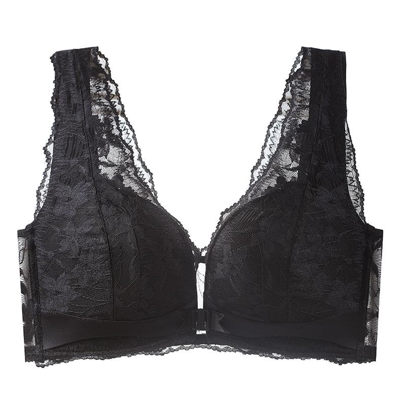 Damen Bügelloser Push-Up-BH mit Frontverschluss - Anti-Hänge-Effekt, Dünner Stil, Seitenstütze und Schönes Rückendesign