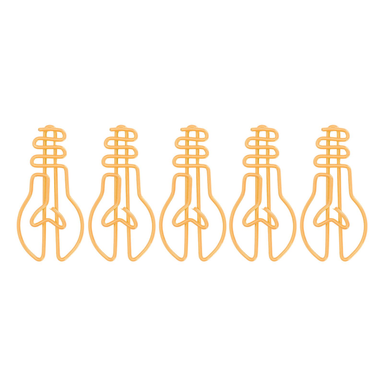 

100pcs Bulb Shape Paper Clips Increased Slip Resistance Rust Prevention Plating Process Metallic Paper Clips for