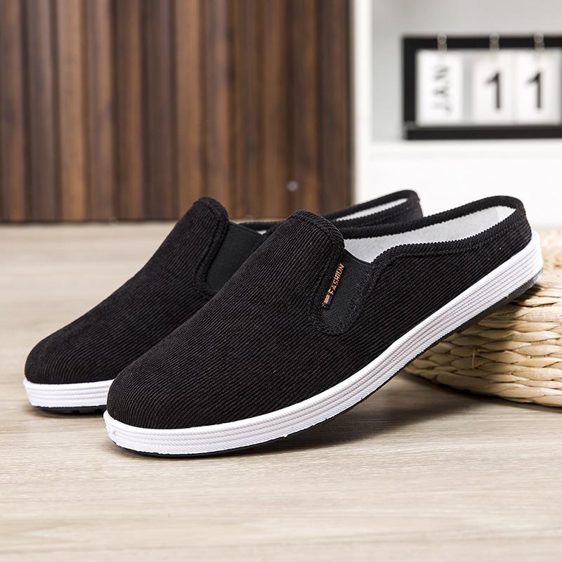 Herren Casual Atmungsaktiv und Vielseitig Stoffschuhe Slipper Board Schuhe Einschlupf Halbstützend Rutschfeste Schuhe