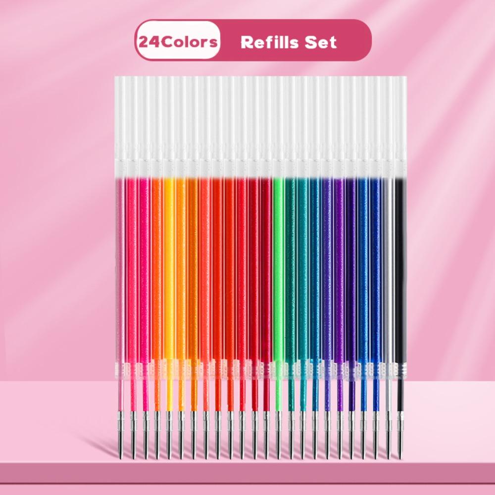 

8/12/24/36/48/60Colors Large Capacity Shiny Highlighter Pen Quicksand Fluorescent Pen Students 24 Colors Refills