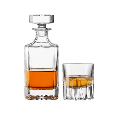 Decantor de whisky pentru vodcă sau vin, set de decantor de whisky cu ceașcă de sticlă, pahare de whisky, decantor de vin din cristal pentru bărbați 750ML