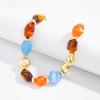 Irregular Shape Resin Beaded Necklace Maillard Style Colorful Resin Necklace  Gift Giving