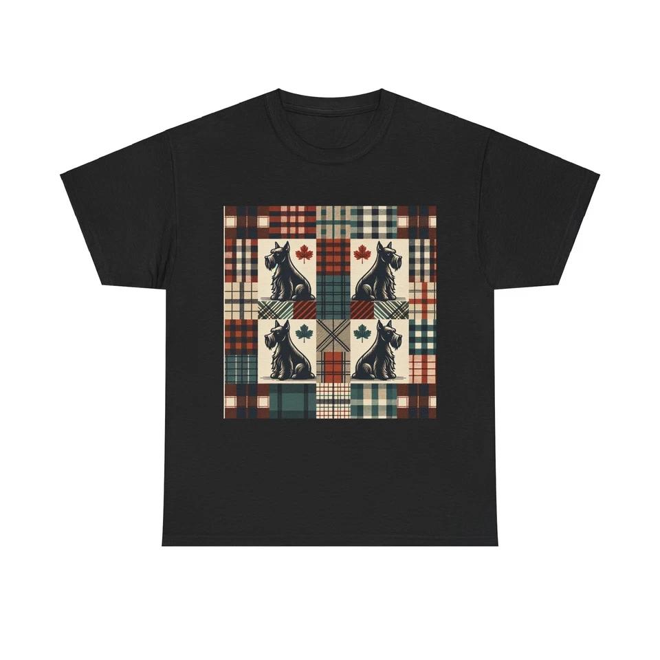Unisex Adult T Shirt Flannel Plaid Scottish Terrier Artwork XL