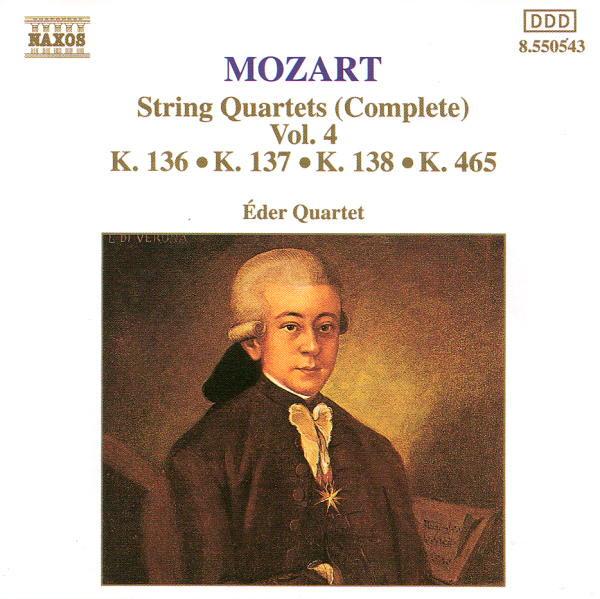 

CD WOLFGANG AMADEUS MOZART , ÉDER QUAR - String Quartets (Complete) Vol. 4 - 8550543 Naxos 1993 Germany ObiClassical Used