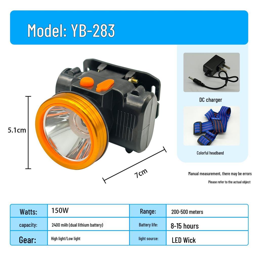 Ultra Bright Rechargeable Headlamp with Long Battery Life - Perfect for Night Fishing & Outdoor Adventures