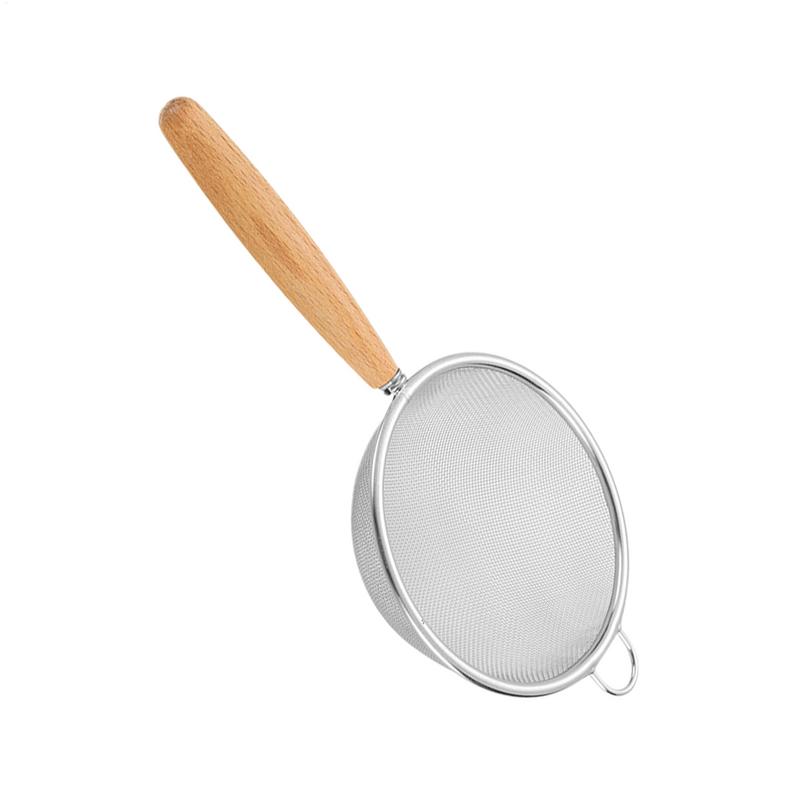Food Strainers Stainless Steel Mesh Filter Spoon with Wooden Handle Flour Filter Spoon  Fried Food Filter Oil Kitchen  Tools
