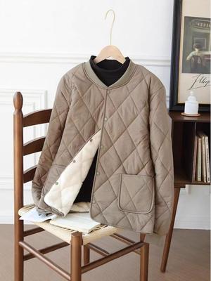 Men's Plus Size Padded Winter Jacket - Fleece Lined, Thickened Stand Collar, Stylish & Warm Casual Outerwear