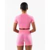 Seamless Side Jacquard Yoga Shorts Women Fitness Workout 3/4 Length High Waist Stretch Gym