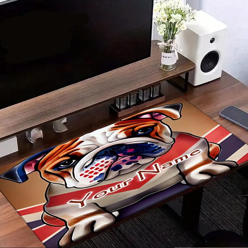 1PC Custom Name Bulldog Union Jack Pride Mouse pad, keyboard and mouse desk pad, for computer notebook  Birthday Gift For Any Room Or Office
