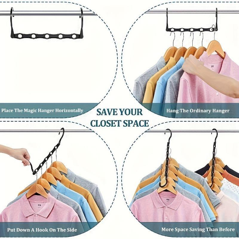 10pcs Space Saving Clothes Hangers - Closet Organizer for Bulky Clothes - High Quality and Sturdy Plastic Multi-purpose Hangers, Perfect