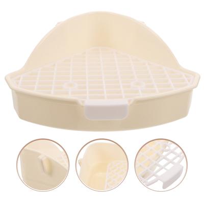 Triangular Corner Rabbit Litter Box for Small Animals Plastic Pet Toilet Potty Trainer Guinea Pig Chinchilla Ferret Rat Hamster