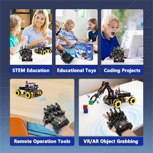 DIY Python Programming School Child Coding Stem Education Kids Exoskeleton Smart Robot Sensing Glove Starter Kit Set for Arduino