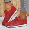 Large size flat-bottomed casual sports shoes 22 new European and American sequined lace-up shoes