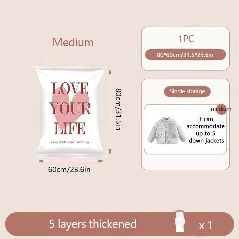 1pcs Vacuum Storage Bag, Household Cotton Quilt, Clothing Storage, Compression Bag, No Pumping, Thick Moving Packaging Bag