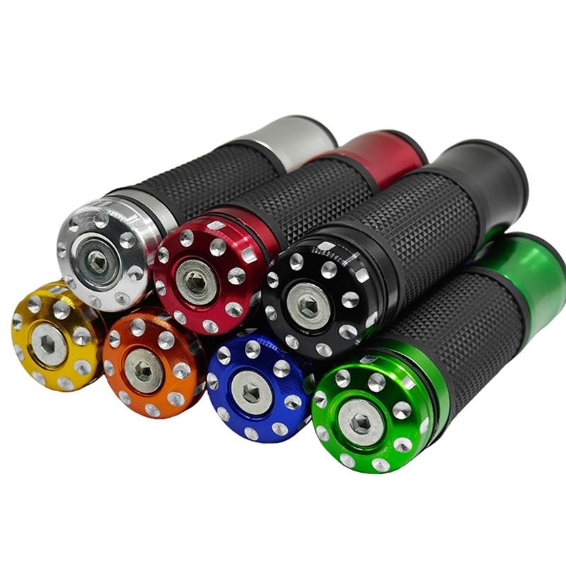 Aluminum Motorcycle Handlebar Grips With Soft Rubber Gel Hand Comfortable Suitable For 7/8" Standard Bars Enhancing Grip