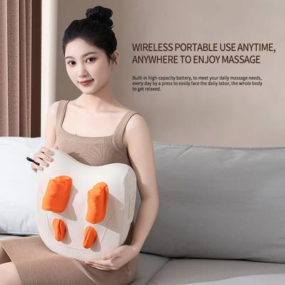 Trapezius Massage Pillow Wireless Electric Car Office Home Massager Heating Waist Neck Leg Cervical Shiatsu Kneading Relaxation