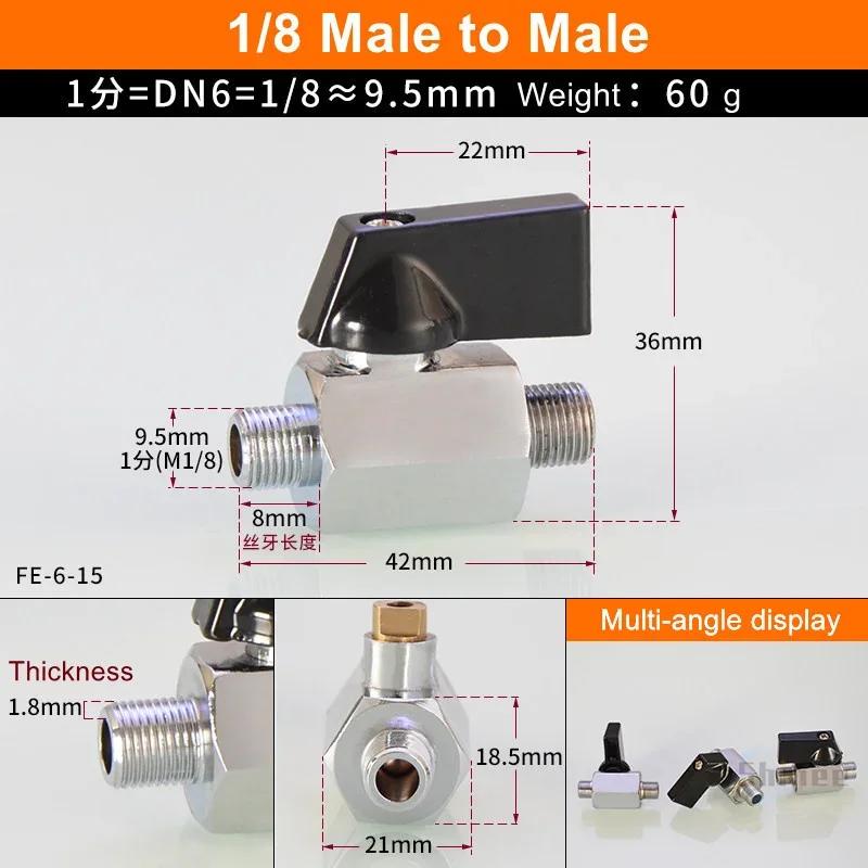Air Compressor Water Gas Oil Shut Off Valve Brass Ball Valve BSP Threaded Black Mini Valve Male To Female