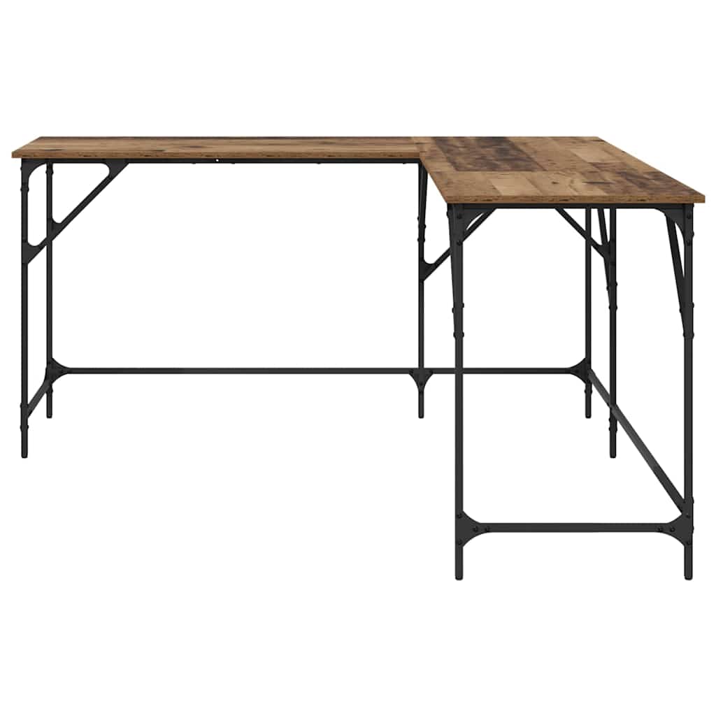 L Shaped Corner Desk Reclaimed Wood Look 149 x 149 x 75 cm Engineered Wood