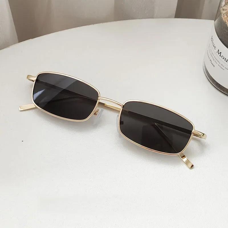 Retro Small Oval Sunglasses Woman Men Vintage Brand Shades Black Red Metal Color Sun Glasses For Female Fashion Designer