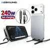240W 2 In 1 USB C To USB C Fast Charging Foldable Bracket Data Cable Type C Desktop Holder Charging Wire For Iphone17 16 Samsung