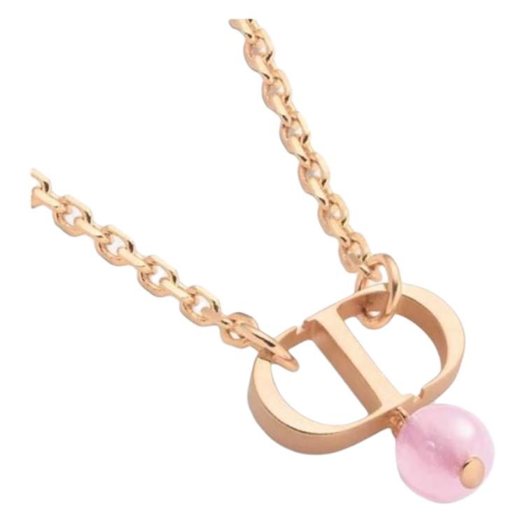Dior CD Logo Resin Necklace Women necklace Rose-Gold N1390PTCPLD67P