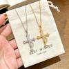 High-End Snake-Wrapped Cross Necklace for Women - Lightweight, Luxurious, Versatile Clavicle Chain Jewelry with Unique Style