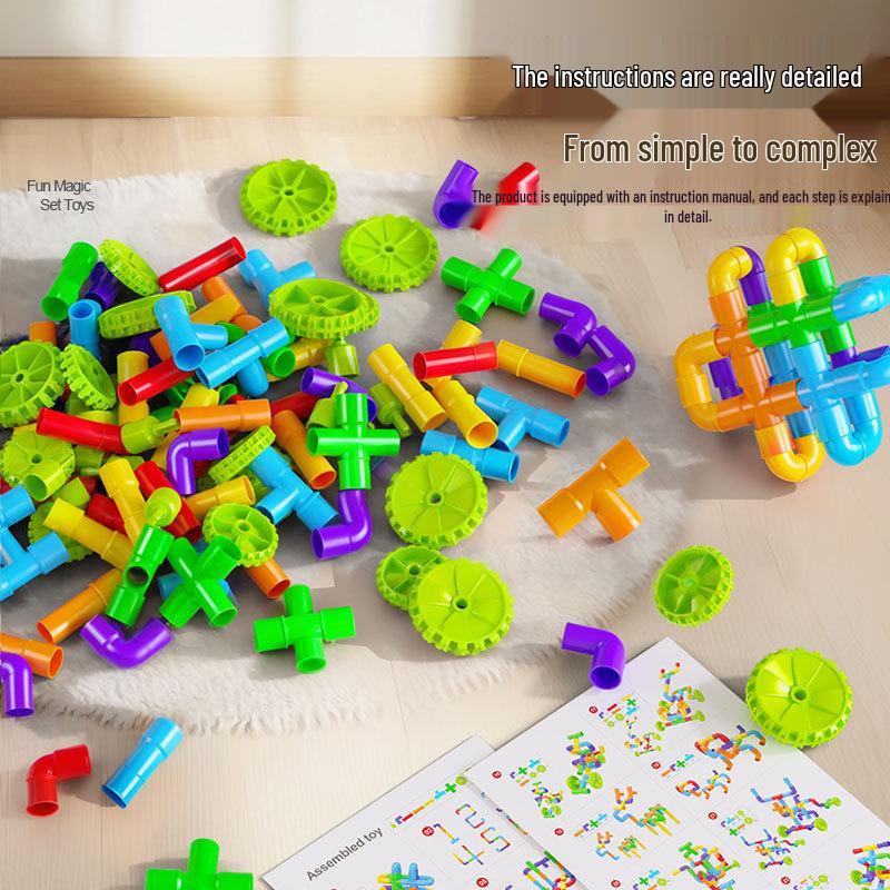 Children's Large Particle Pipe Building Blocks - Kindergarten Assembly and Splicing Toy Set