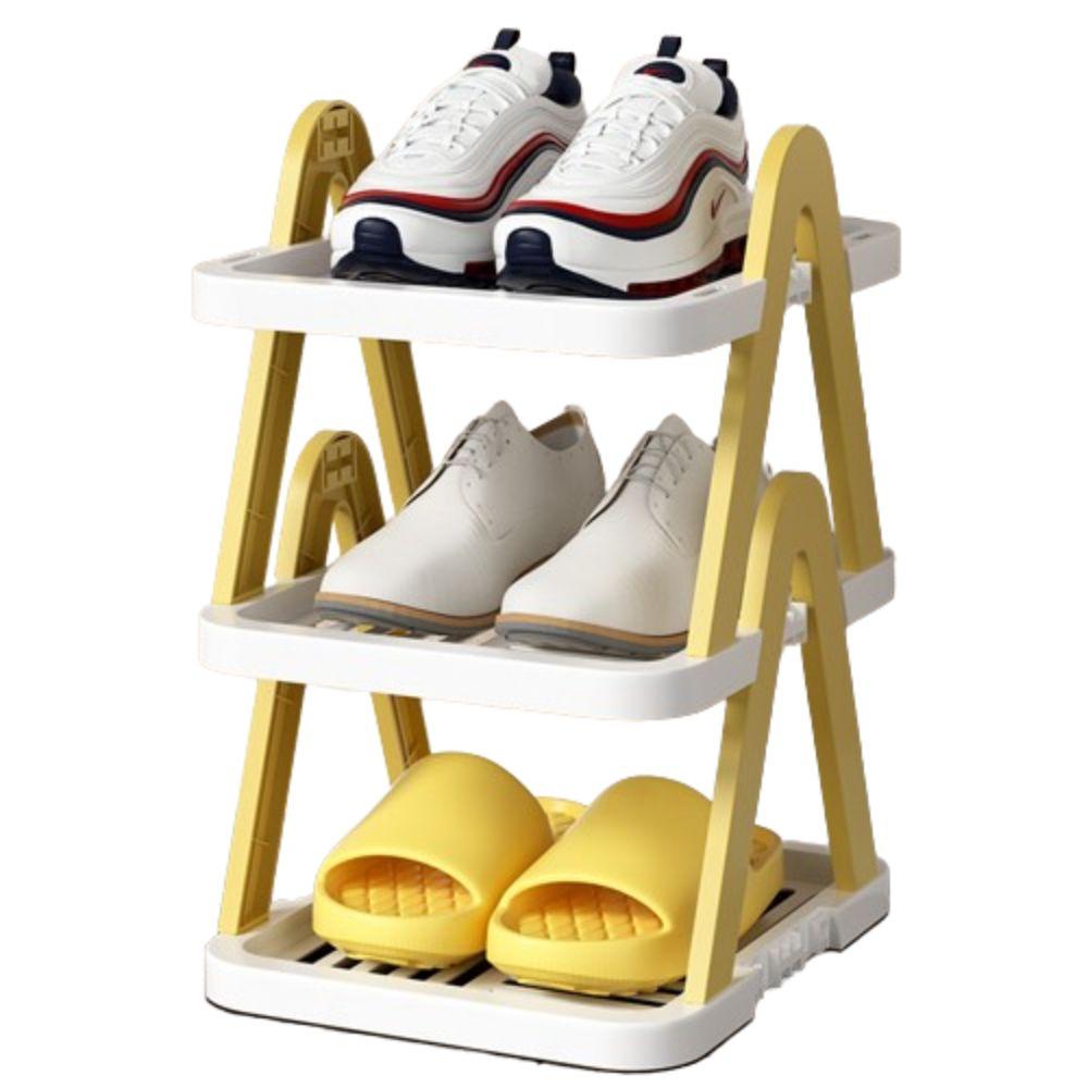 Plastic Shoe Cabinet Storage Stackable Cosmetic Storage Rack Layered Shoe Rack Home Furnishings