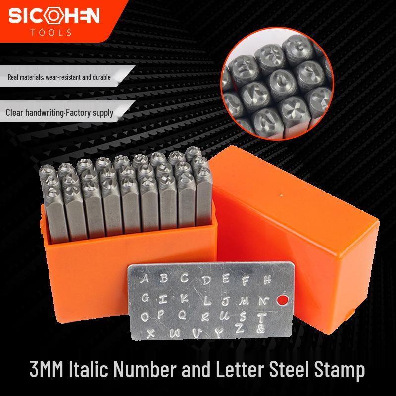 27dílná sada ocelových raznic s uměleckým písmem: Písmeno, Číslo Razník, DIY Dláto & Gravírovací Nástroje