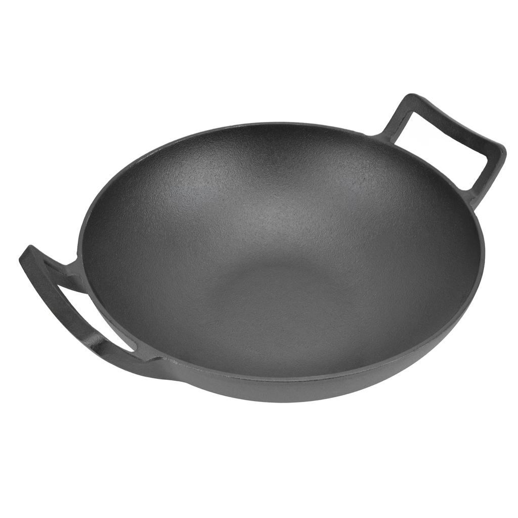 Cast Iron Grill Pan Thickened No Coating Nonstick Cookware Dual Handles Frying Pan 32cm Frying Wok