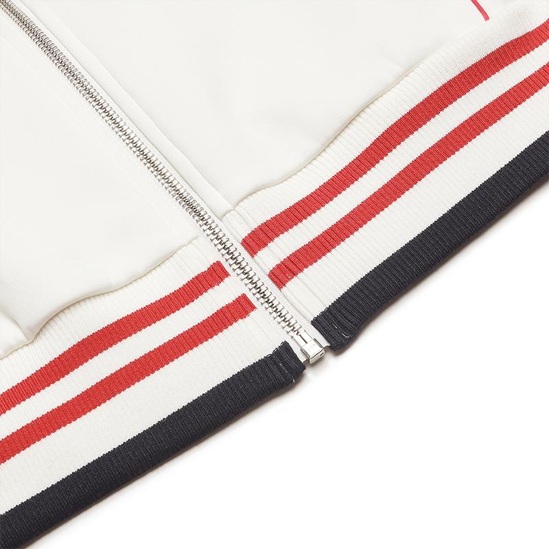 FILA Tennis Minimalist Comfortable Casual Sports Tennis Style Versatile Short Loose Knit Jacket Women jackets Cloud-Mushroom-White A11W543519FWT