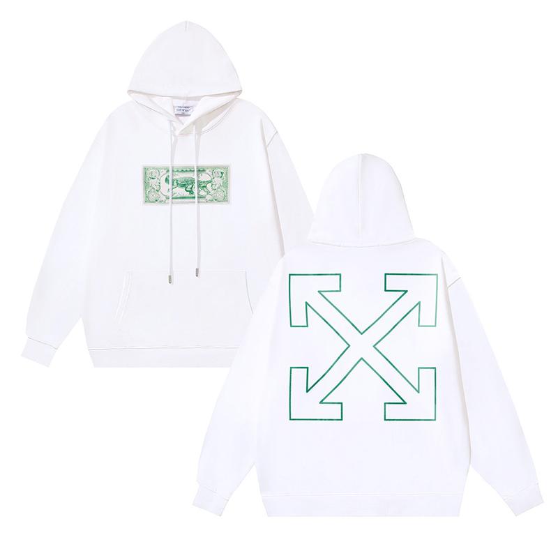 1223 Off-White 2025 Herbst/Winter Neue Kapuzenpullover für Damen und Herren mit Geldscheinmusterdruck