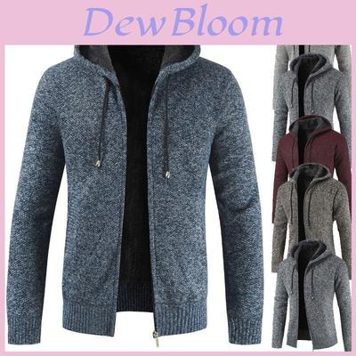 Warm And Cozy Men's Sweater Hoodie With Zipper Front And Soft Lined Pockets