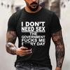 Men's Funny Letter Print Casual Loose Fit Graphic Tee Shirt for Everyday Wear