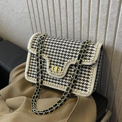 Xiaoxiangfeng Shoulder Woven Chain Underarm Bag Women's 2025 New Texture Versatile Fashion Square Women's Bag