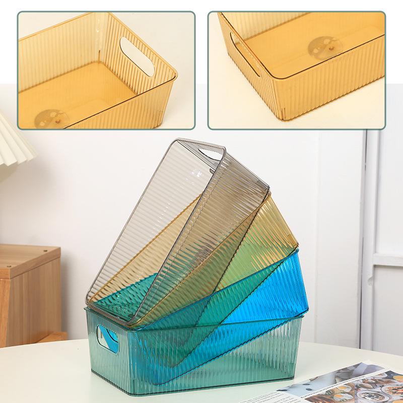 Transparent PET Storage Box for Refrigerator & Desktop Organizing: Ideal for Stationery, Books, Cosmetics, and More.