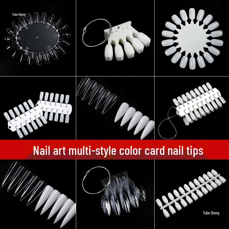Oval Transparent Nail Polish Swatch Board for Beginners - Practice Tips & Color Display Card
