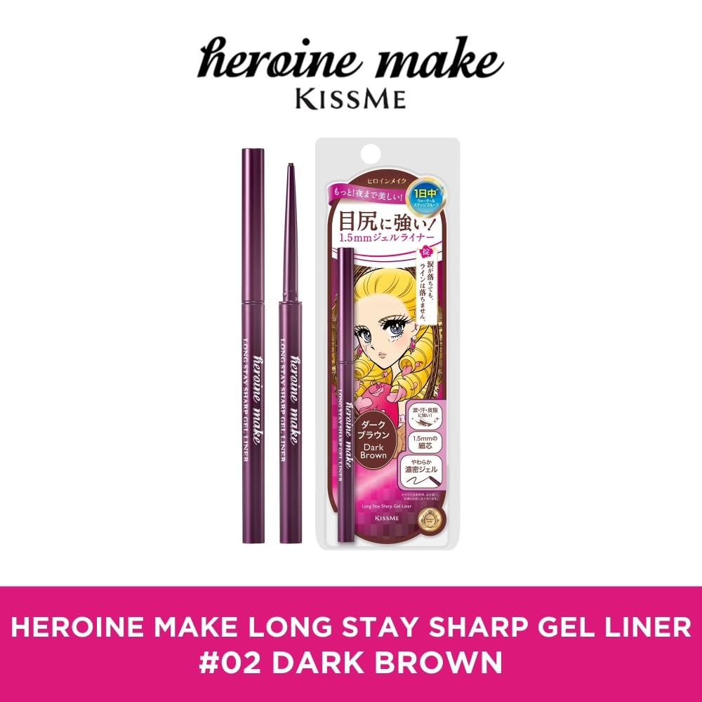 Heroine Make Long Stay Sharp Gel Liner 02 Mörkbrun Tät Gel-liner Vattentät Formel 0,07 g