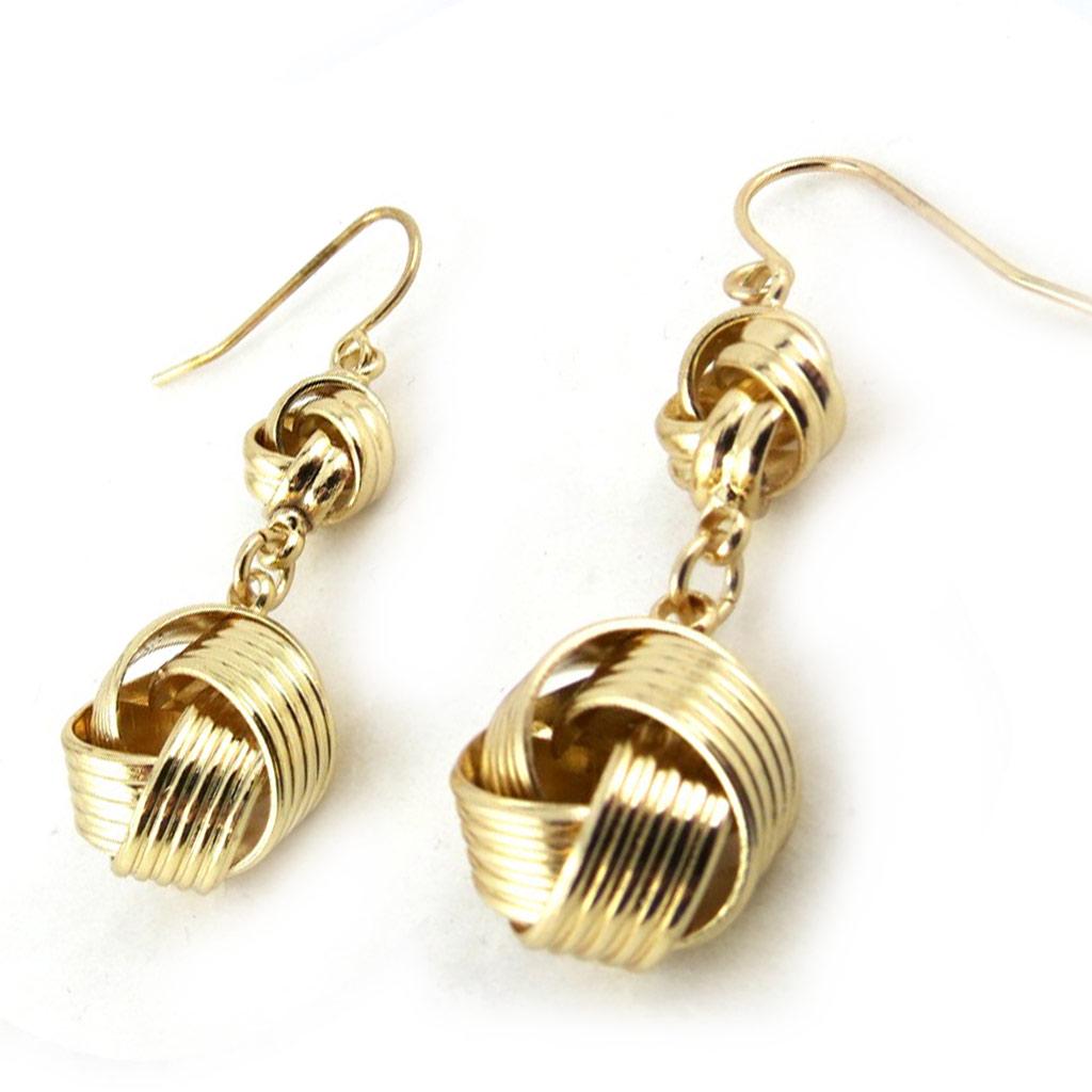 Les Trésors De Lily [N1589] - Boucles Créateur 'Chorégraphie' doré (géométriques)