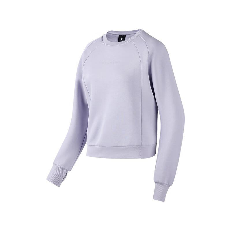 Skechers Comfort Sports Series Round Neck Pullover Long Sleeve Short Sweatshirt Women sweatshirt Lavender P324W033-02N4 L