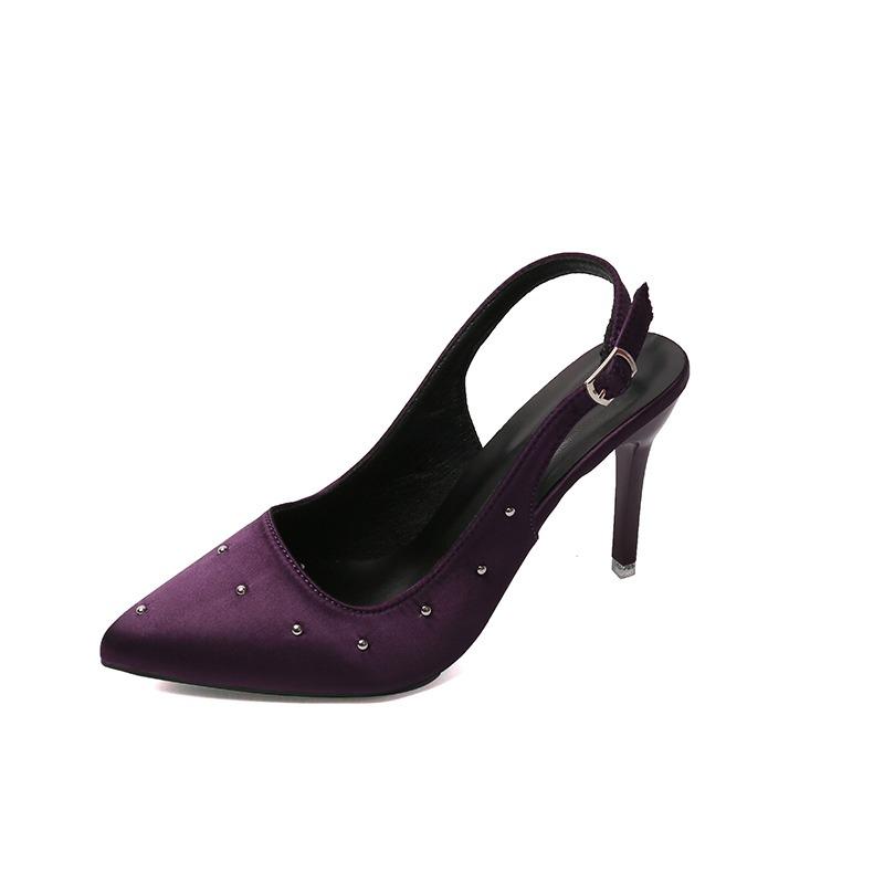 Fashion 2025 New Elegant Crystal Pointed-Toe Fashion Buckle Strap Hot Sale Office and Career Plus Size Best Seller Closed Toe Sandals