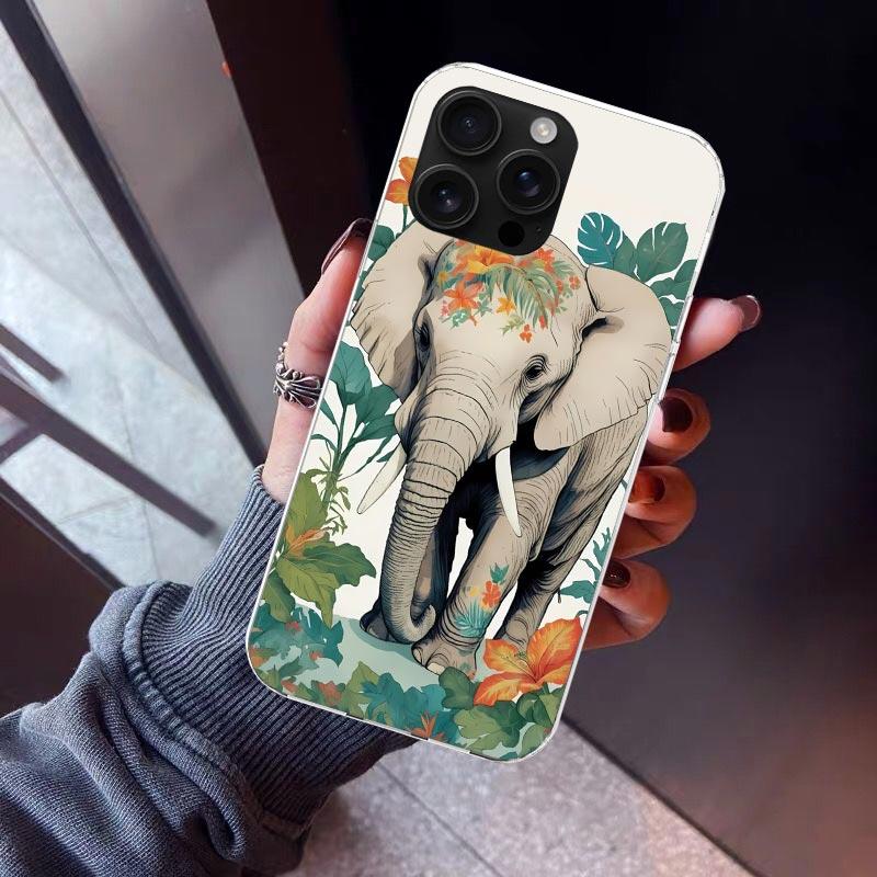 Elephant Mandala Aztec Phone Case For iPhone 17 Air 16 15 Pro Max 14 Plus 13 Mini 12 11 Cover 7 8 SE Silicone Shell Print Fundas